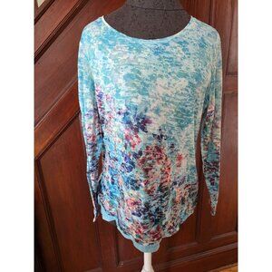 Coldwater Creek Womens Long Sleeve Abstract Print Top L Size